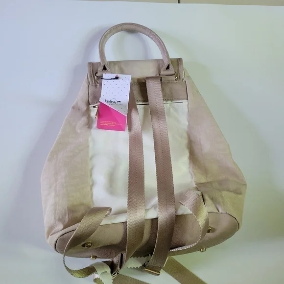 Kipling NWT Wendy Backpack purse tan white. - www 